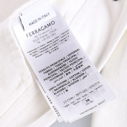 SALVATORE FERRAGAMO Womens Denim Jacket Long Sleeve Buttoned White 36 RRP 1250 — View 9