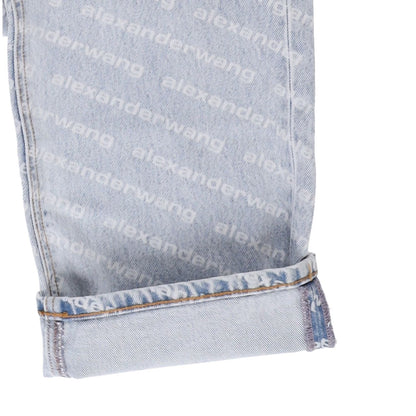 ALEXANDER WANG Womens Ez Mid Rise Relaxed Stripe Pebble Bleach Jeans 26 RRP 515 — View 8
