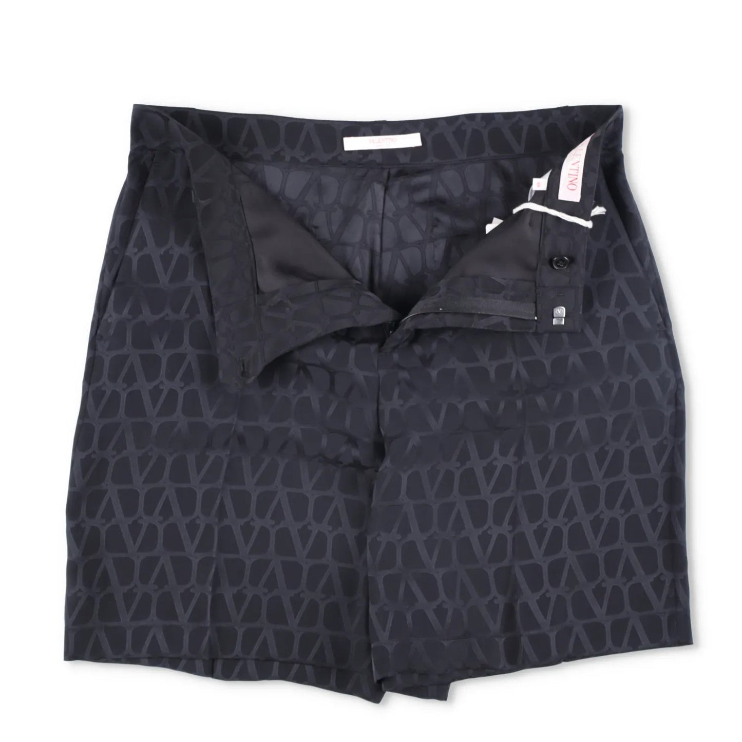 VALENTINO Mens Bermuda Shorts Silk Jacquard Toile Iconograph Black 48 RRP 1290 — View 7