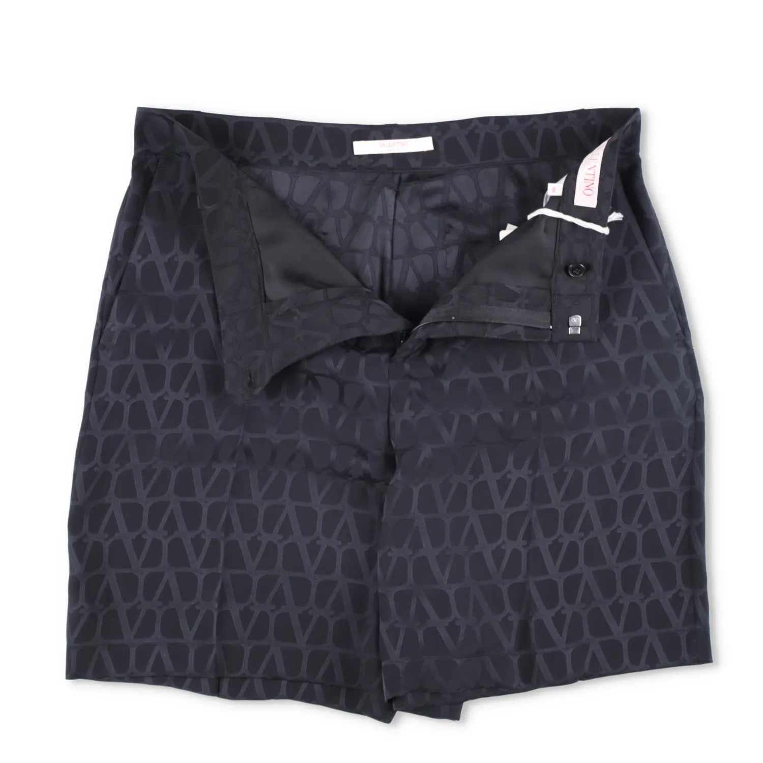 VALENTINO Mens Bermuda Shorts Silk Jacquard Toile Iconograph Black 48 RRP 1290 — View 7