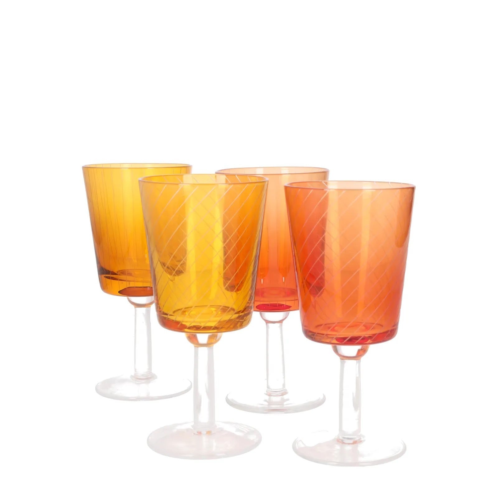 POLS POTTEN Wine Library Glasses Set Of 4/6 Yellow Orange One Size RRP 140 — View 5