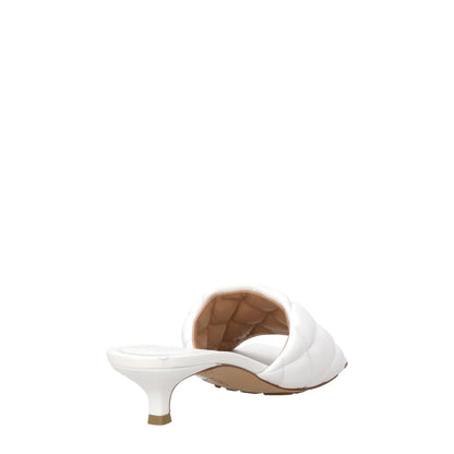 BOTTEGA VENETA Womens Mule Mid Heel Leather Quilted Square Toe White EU34 RRP810 — View 6