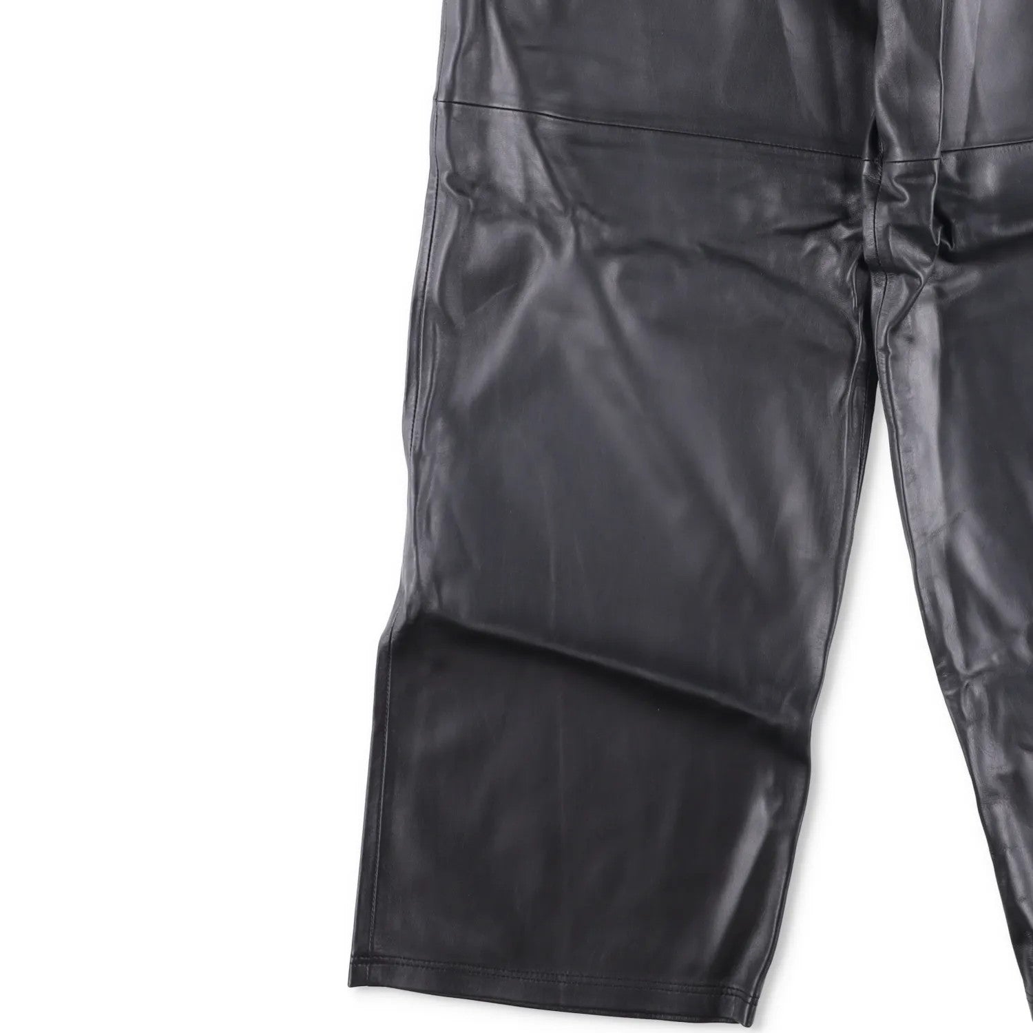 WARDROBE NYC Womens Leather Trousers Track Pant Wide Leg Black S RRP 1560 — View 4