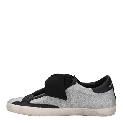 GOLDEN GOOSE Womens Trainers Silver Black White Leather Low Top UK 8 RRP 485 — View 4
