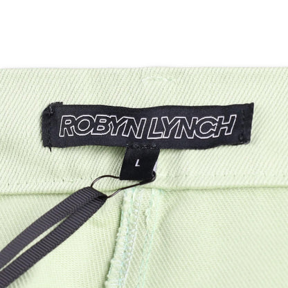ROBYN LYNCH Mens Piping Jeans Green Straight Denim Mid Rise Logo Button L RRP390 — View 8