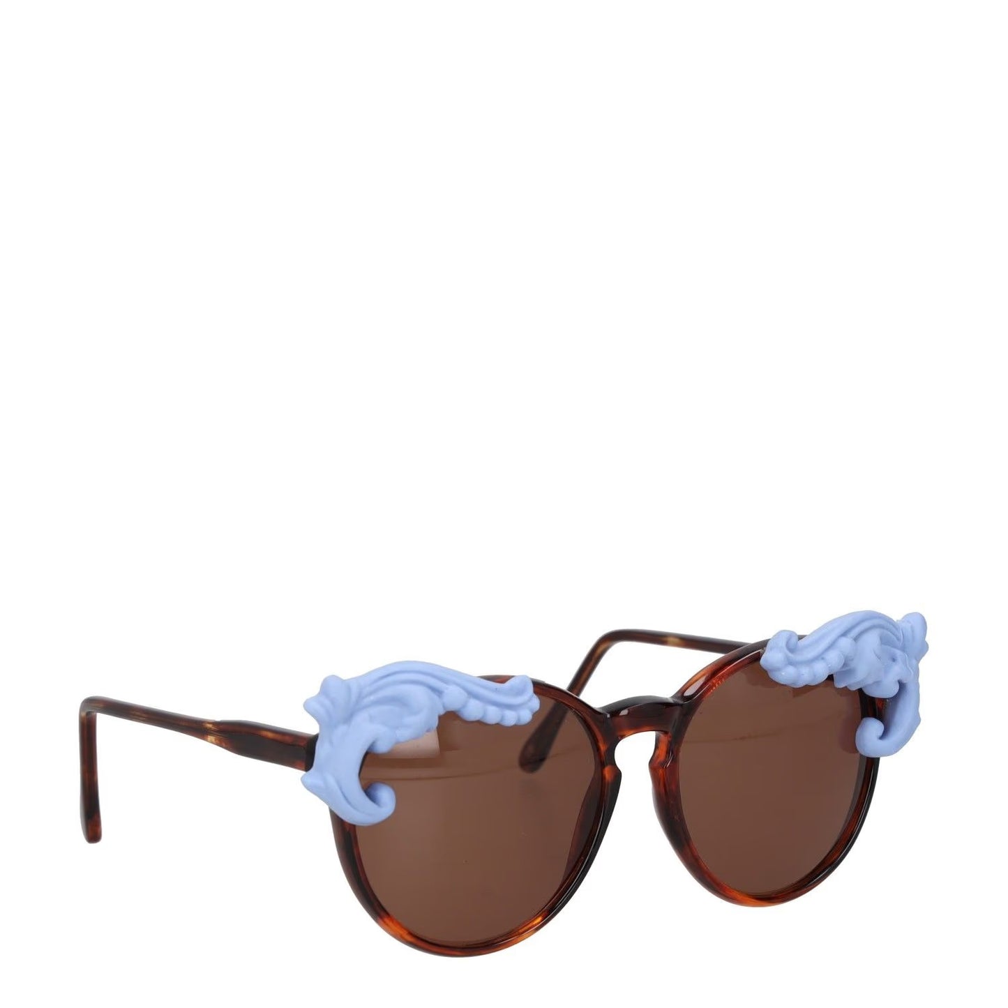 ALEXANDER MCQUEEN Womens Sunglasses Brown Lens Blue Acrylic One Size RRP 350