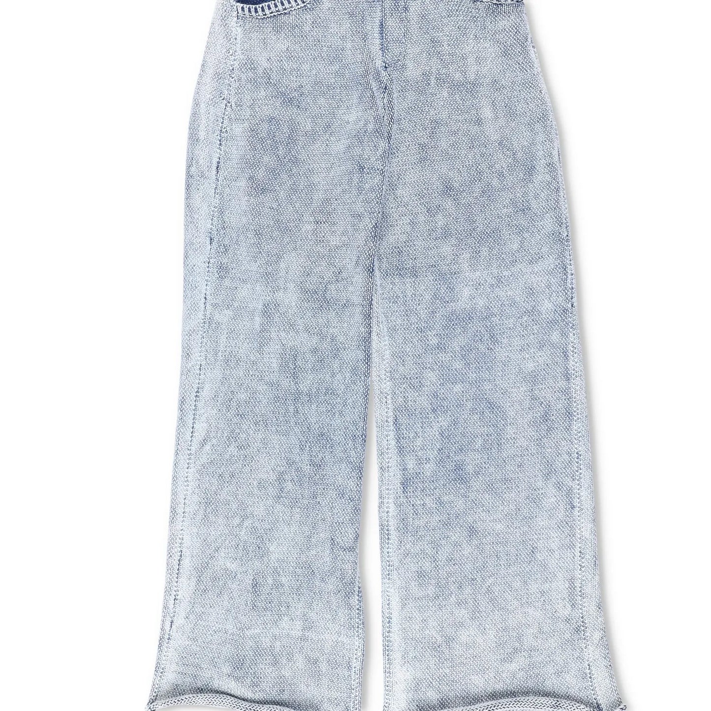 AYA MUSE Womens Beren Mid Waist Wide Leg Knit Trousers Blue Size M RRP 422 — View 3