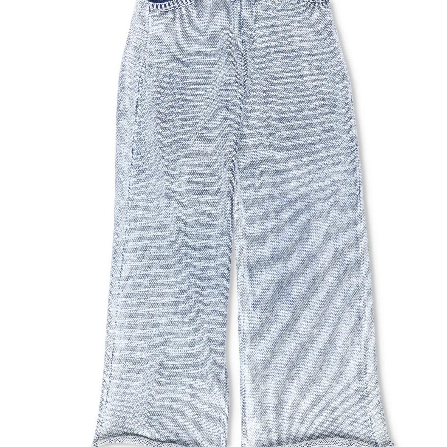 AYA MUSE Womens Beren Mid Waist Wide Leg Knit Trousers Blue Size M RRP 422 — View 3