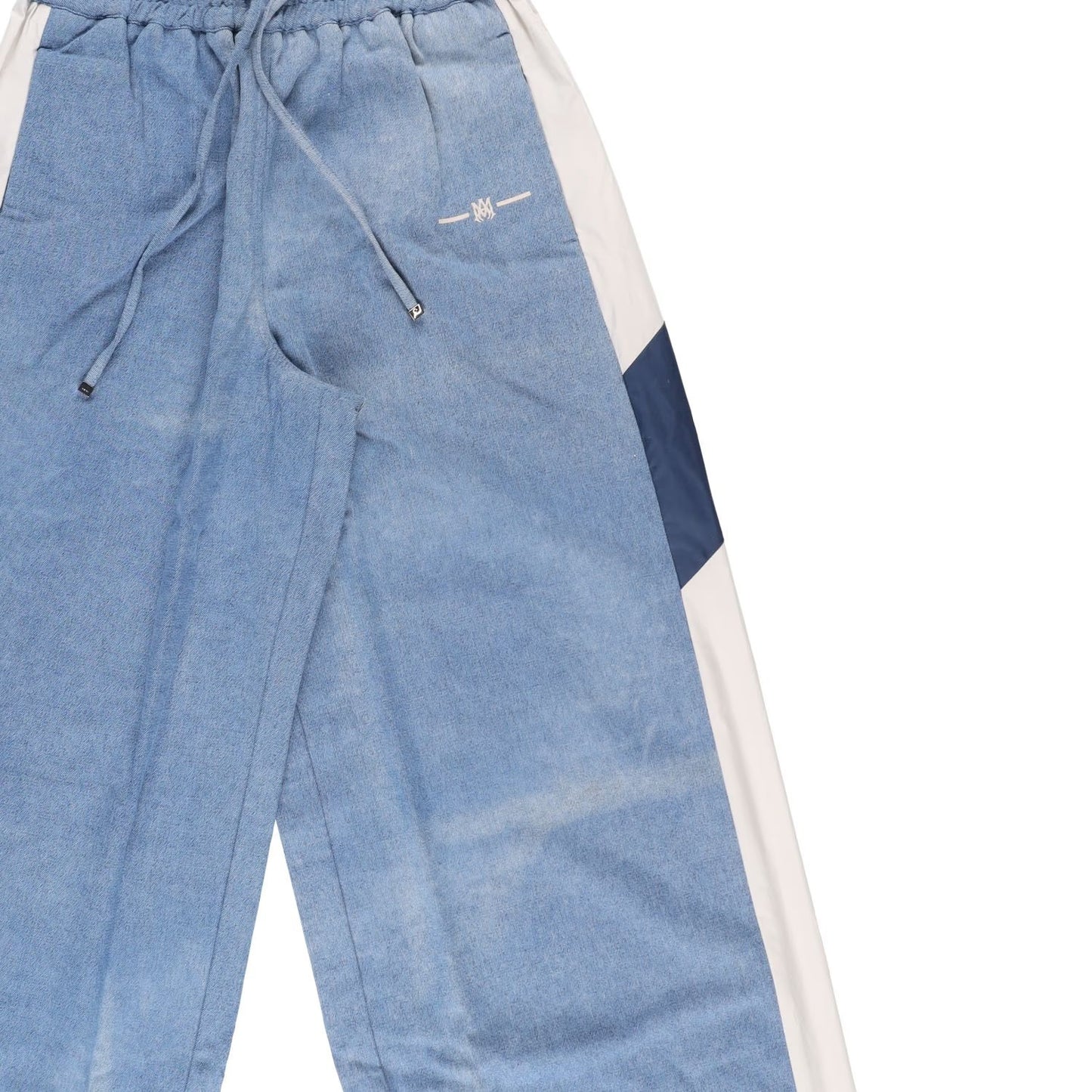 AMIRI Womens Ma Chambray Track Pant Relaxed Fit Drawstring Waist Blue S RRP 1153 — View 8