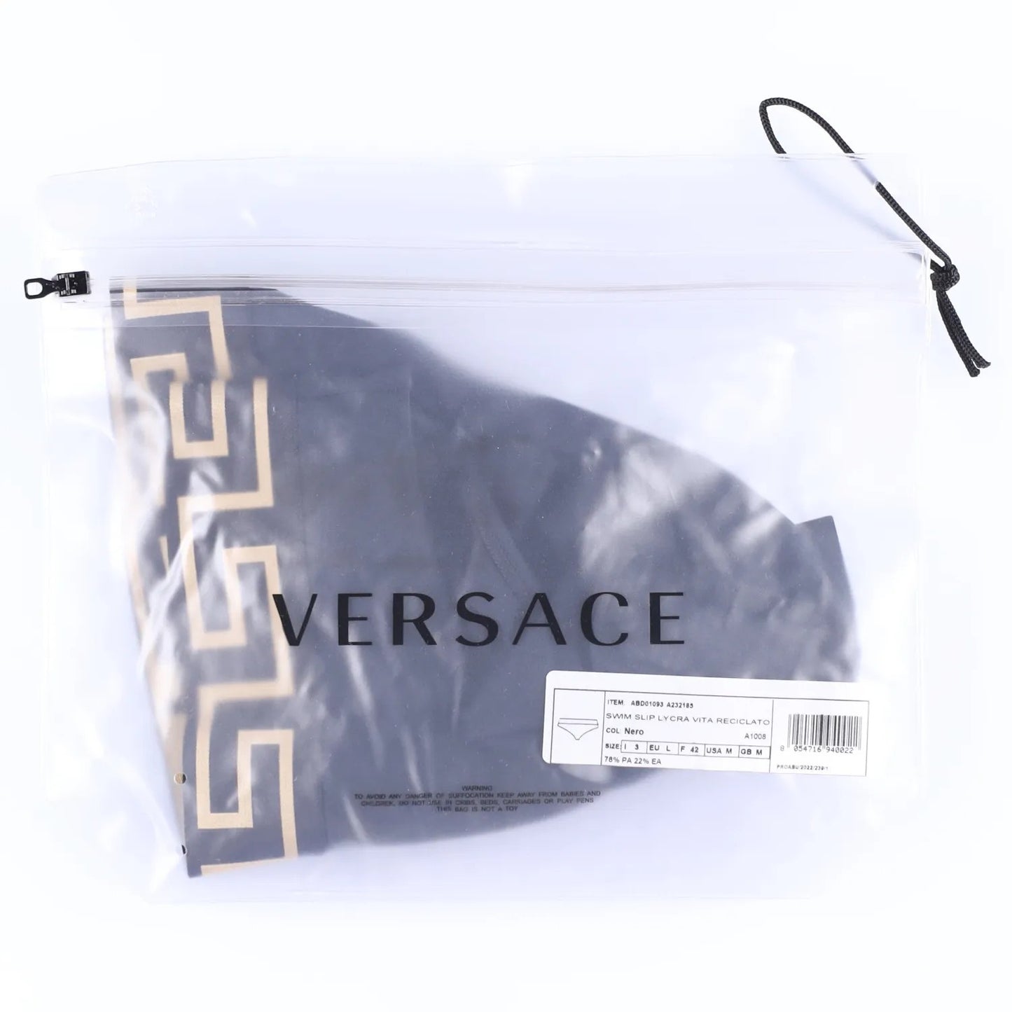 VERSACE Womens Bikini Bottom Logo Elasticated Waist Black Bikini Size 3 RRP 150 — View 8