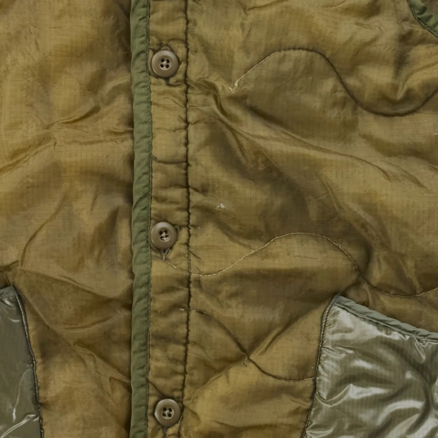 R13 Womens Refurbished Liner Jacket With Shearling Collar Green Quilted S RRP750 — View 3