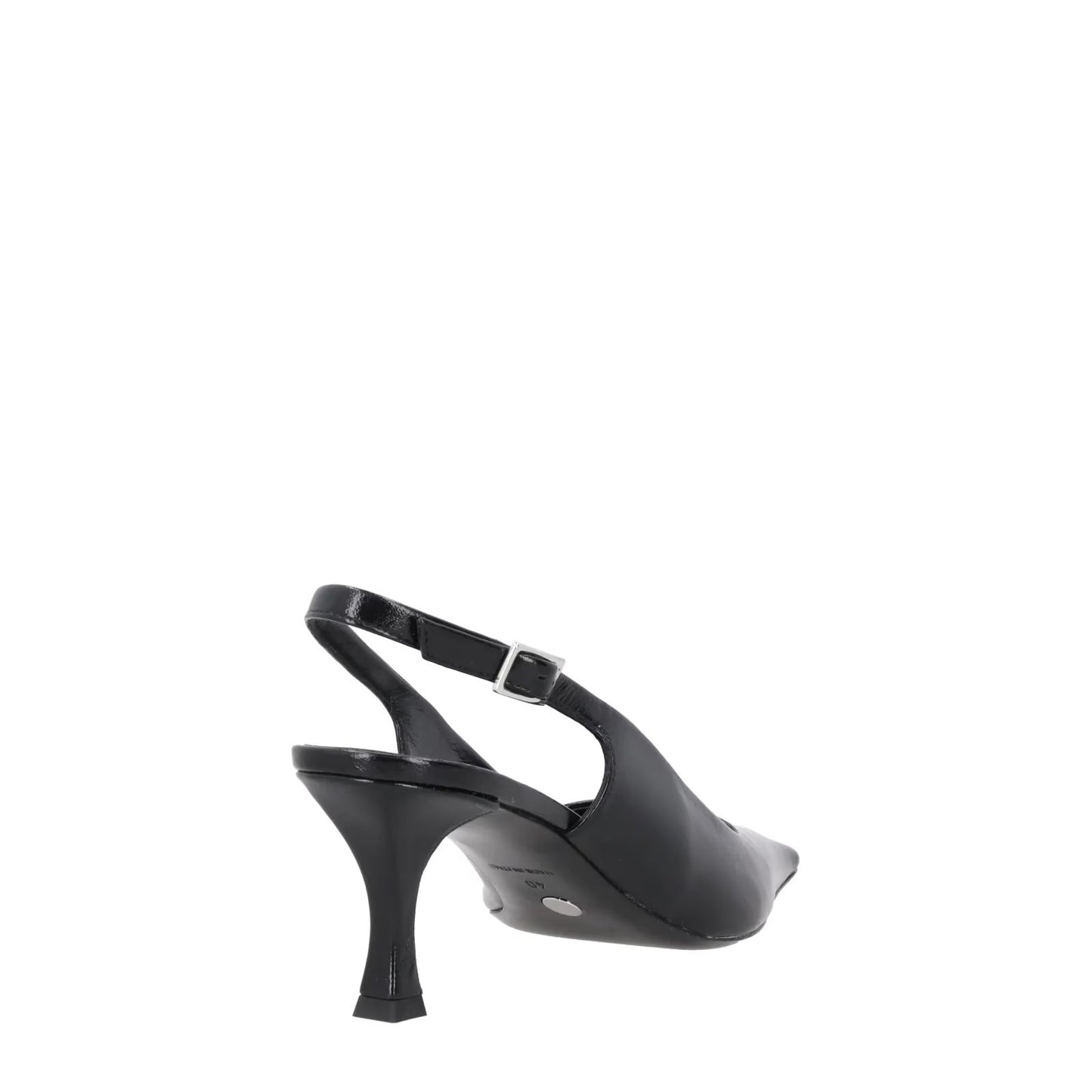 PROENZA SCHOULER Womens Kitten Heel Strap Silver Buckle Leather Black UK7 RRP598 — View 6