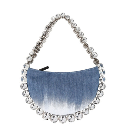 L'ALINGI Womens Flexible Eternity Denim Mini Clutch Bag Blue One Size RRP 850