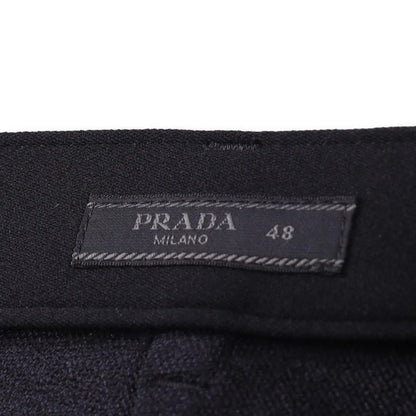 PRADA Men Tapered Trousers Black Dress Pant Pleated Tapered Flat Front 48 RRP950 — View 7