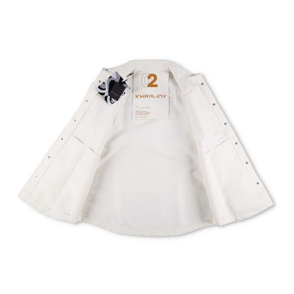 KHRISJOY Womens Oversized Boyfriend Shirt Back Logo Relaxed White Size 2 RRP 605 — View 9