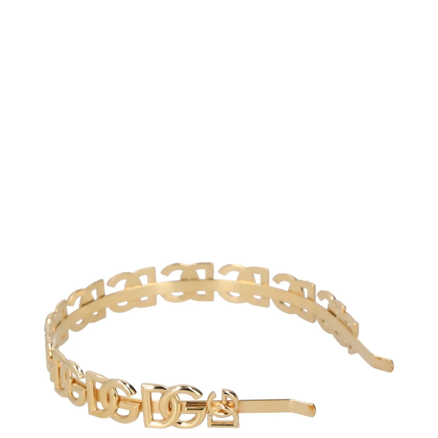 DOLCE & GABBANA Womens Yellow Gold Coloured Dg Logo Headband Size S RRP 995 — View 6