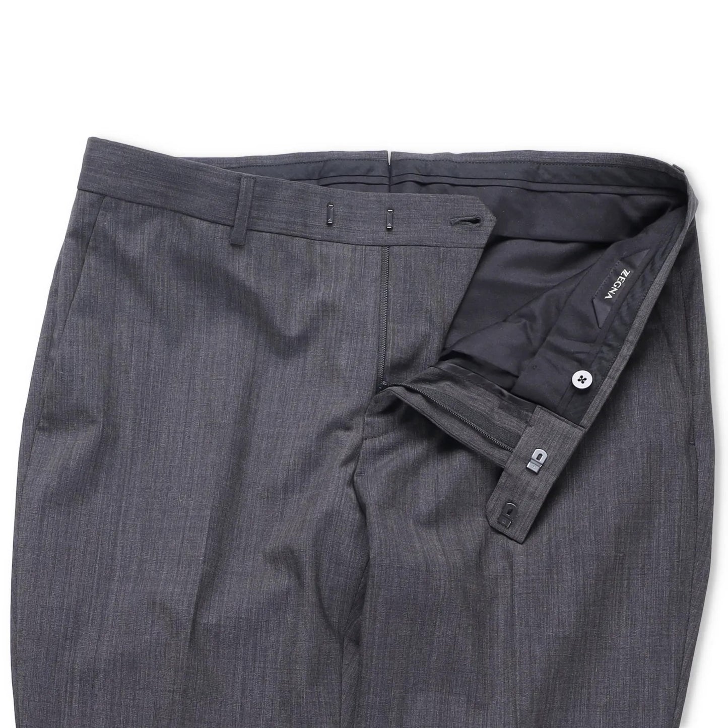 ZEGNA Mens Dress Pants Grey Pleated Flat Front Trousers Wool Blend 50 R RRP 350 — View 5