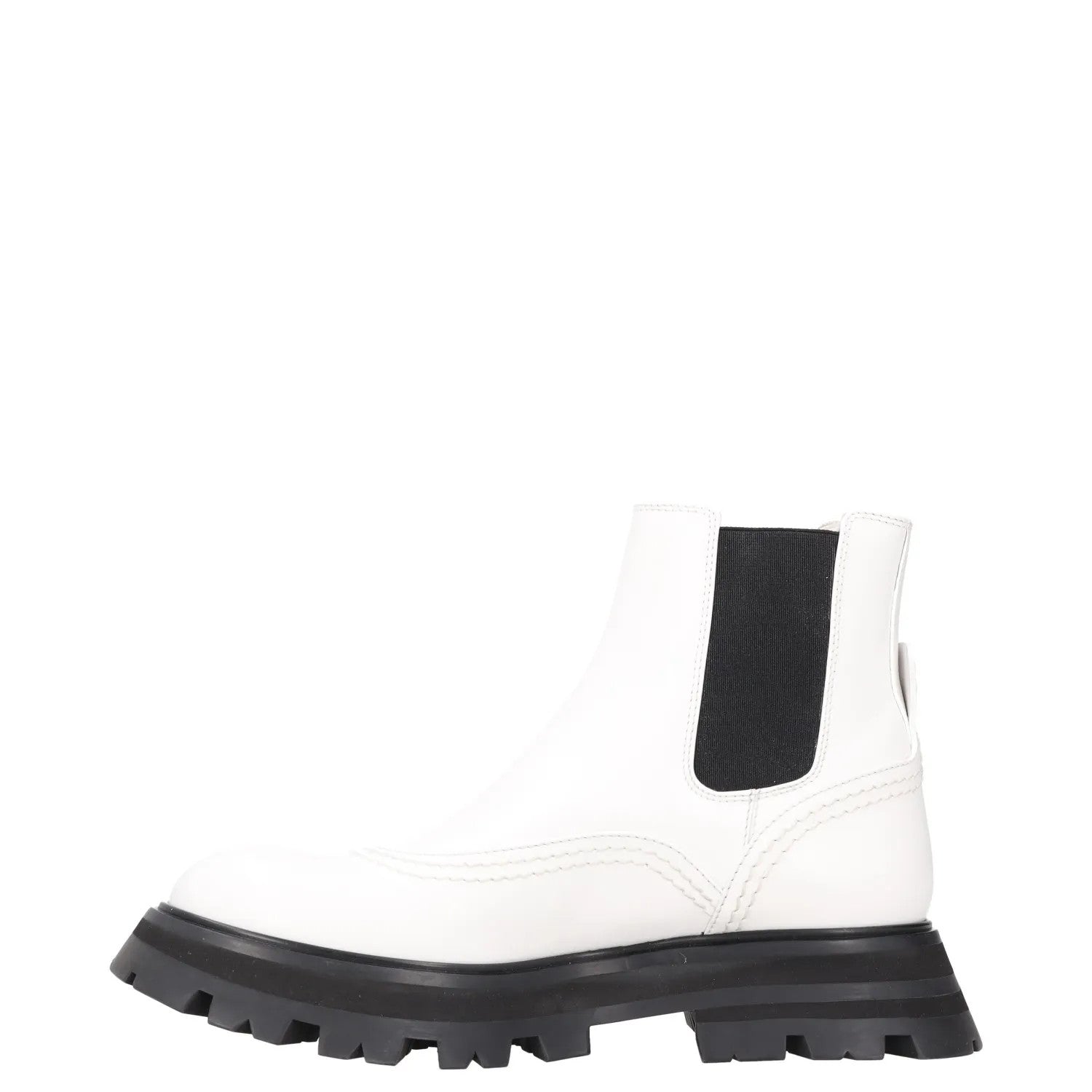 ALEXANDR MCQUEEN Womens Chelsea Boots White Leather Black Sole EU 35.5 RRP 525 — View 3