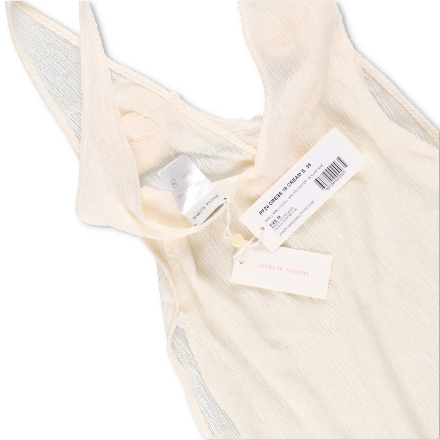 MAGDA BUTRYM Womens Dress Strappy Deep V-Neck Drape Gown Cream Size 36 RRP 1265 — View 6