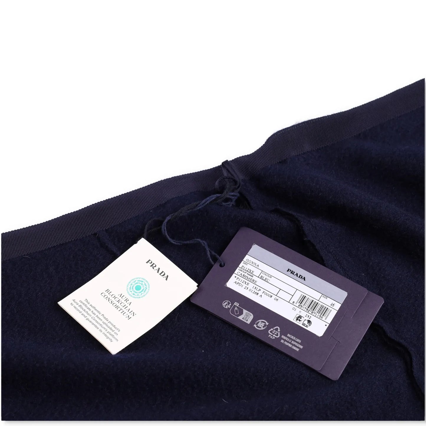 PRADA Womens Mini Skirts Cashmere Knit Navy Blue Short Elegant Size 46 RRP 945 — View 5