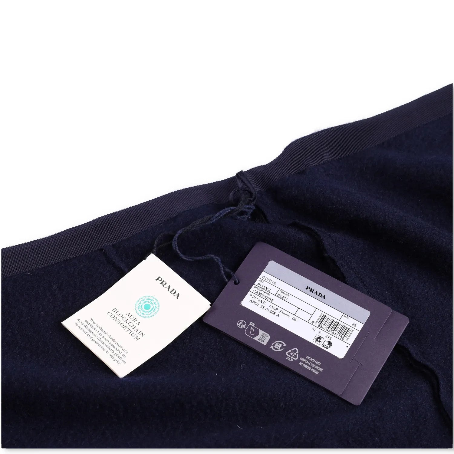 PRADA Womens Mini Skirts Cashmere Knit Navy Blue Short Elegant Size 46 RRP 945 — View 5