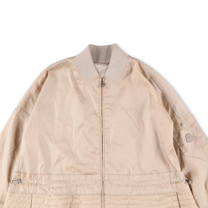 MONCLER Womens Bomber Jacket Beige Nylon Long Sleeve Quilted Zip RRP 1200 — View 2