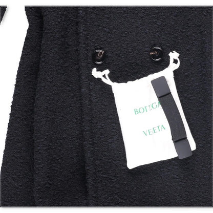 BOTTEGA VENETA Womens Black Double Breasted Overcoat Cotton Blend 38 RRP 3500 — View 9