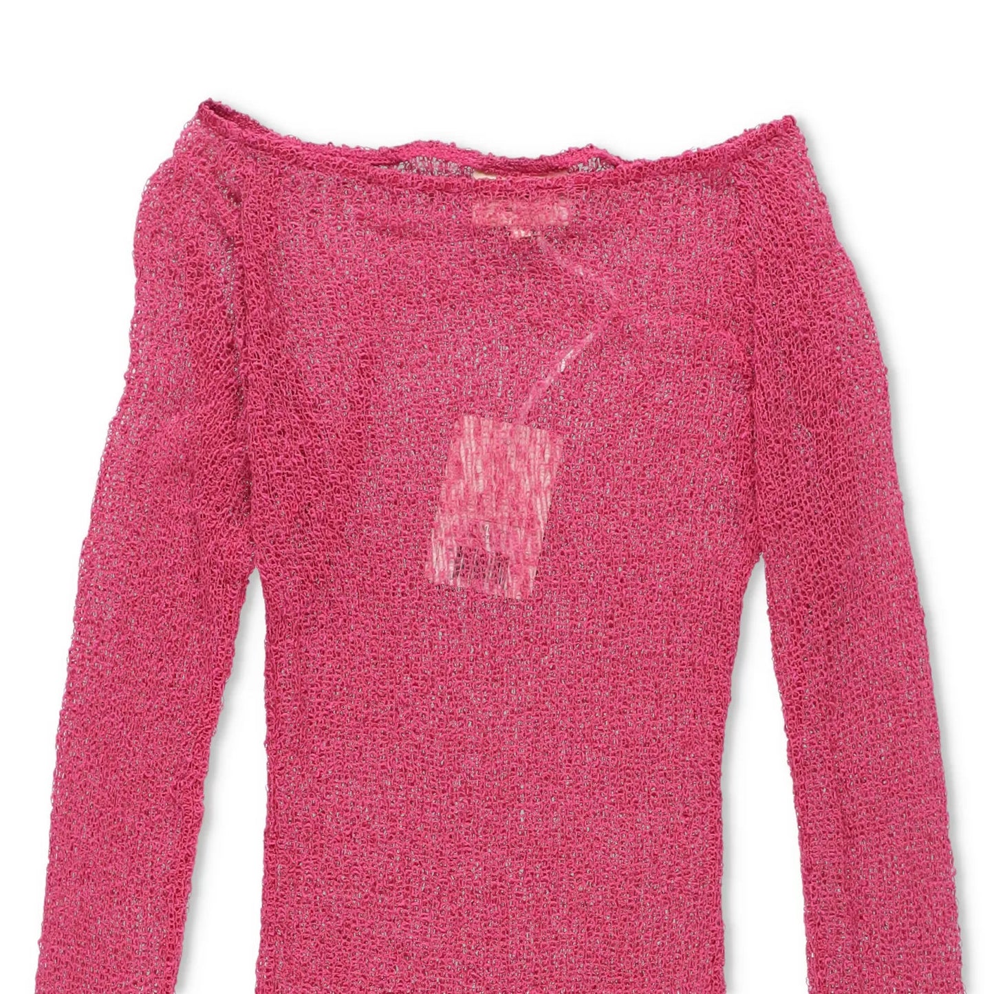 AMBRA MADDALENA Womens Andy Mini Dress Pink Sheer Long Sleeve Boat Neck L RRP135 — View 3