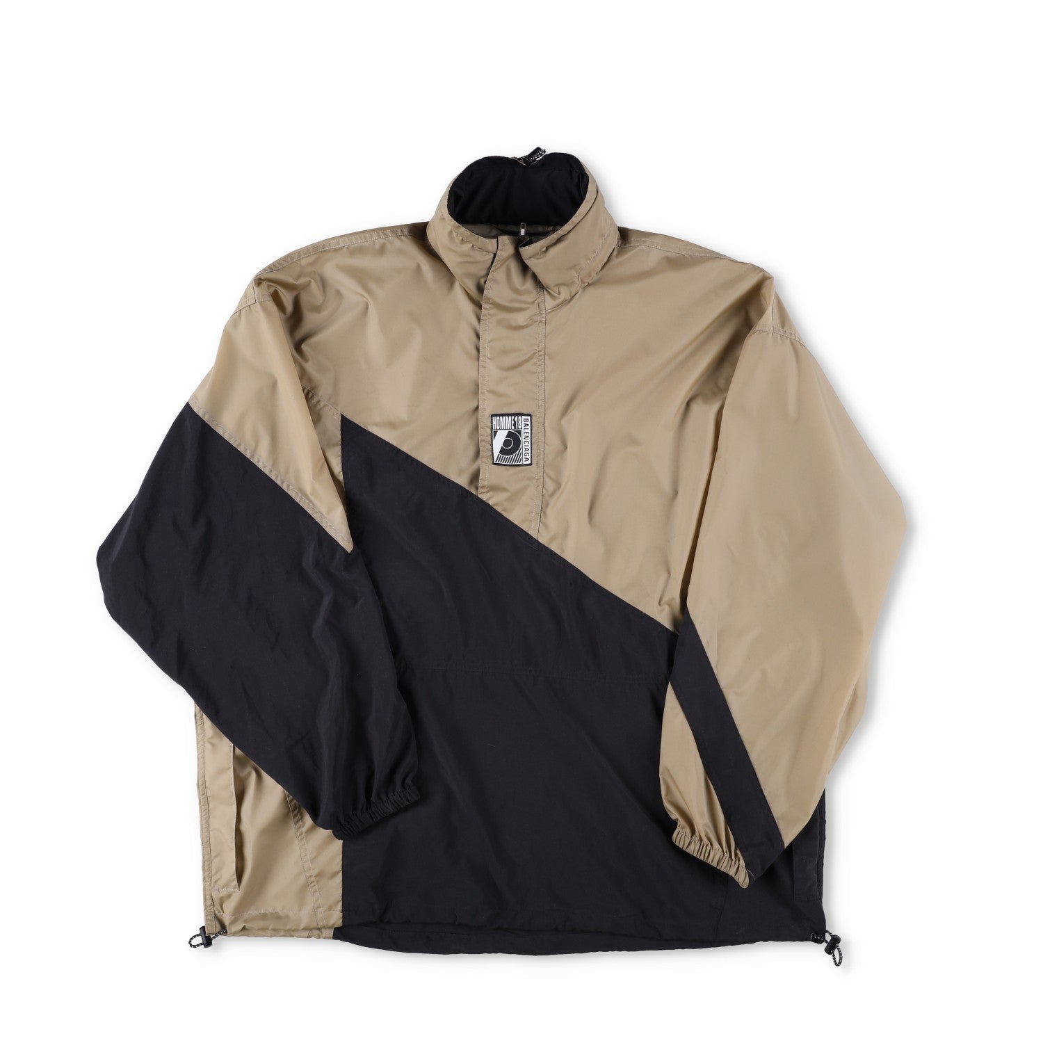 BALENCIAGA 80's Windbreaker Nylon Quarter Zip Mens Tan Size 46 RRP1200 — View 5