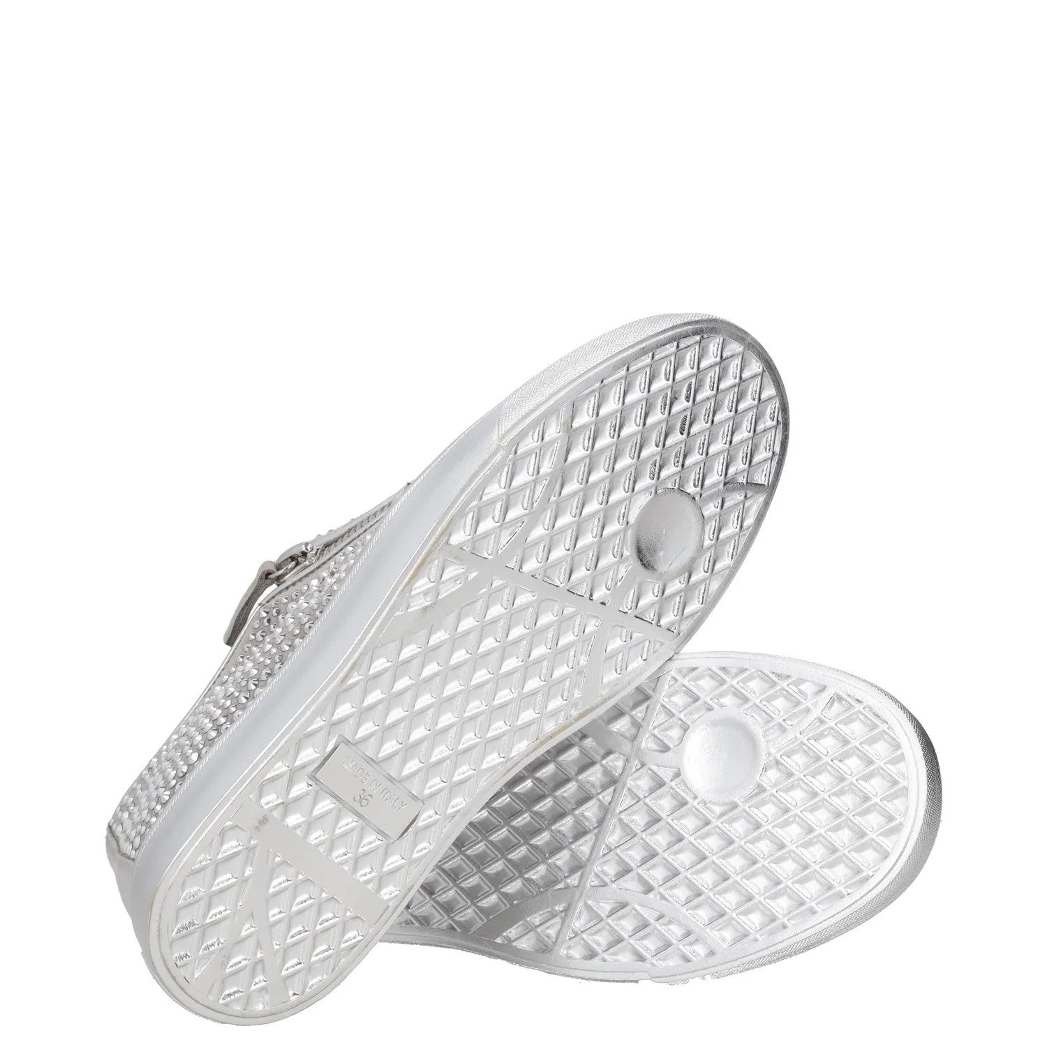 GIUSEPPE ZANOTTI Womens Trainers Silver Leather Embellished Low Top UK 3 RRP 400 — View 8
