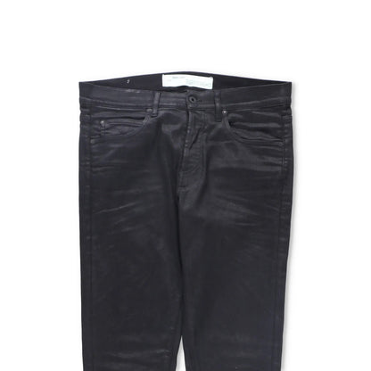 Off-White Mens Jeans Cotton Blend Straight Leg Black Denim Dark Size 34 RRP 450 — View 2