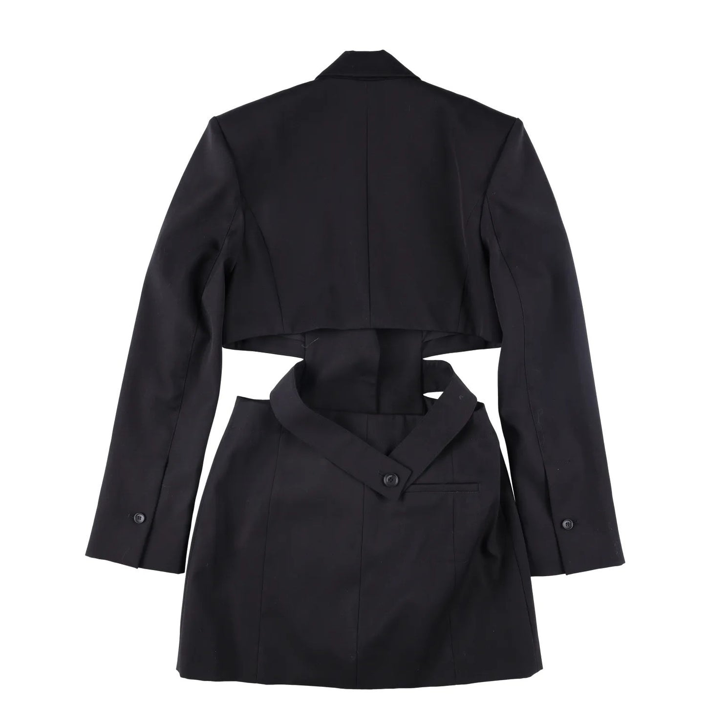 JACQUEMUS Womens La Robe Bari Long Sleeve Side Mini Dress Black 38 RRP 830 — View 8