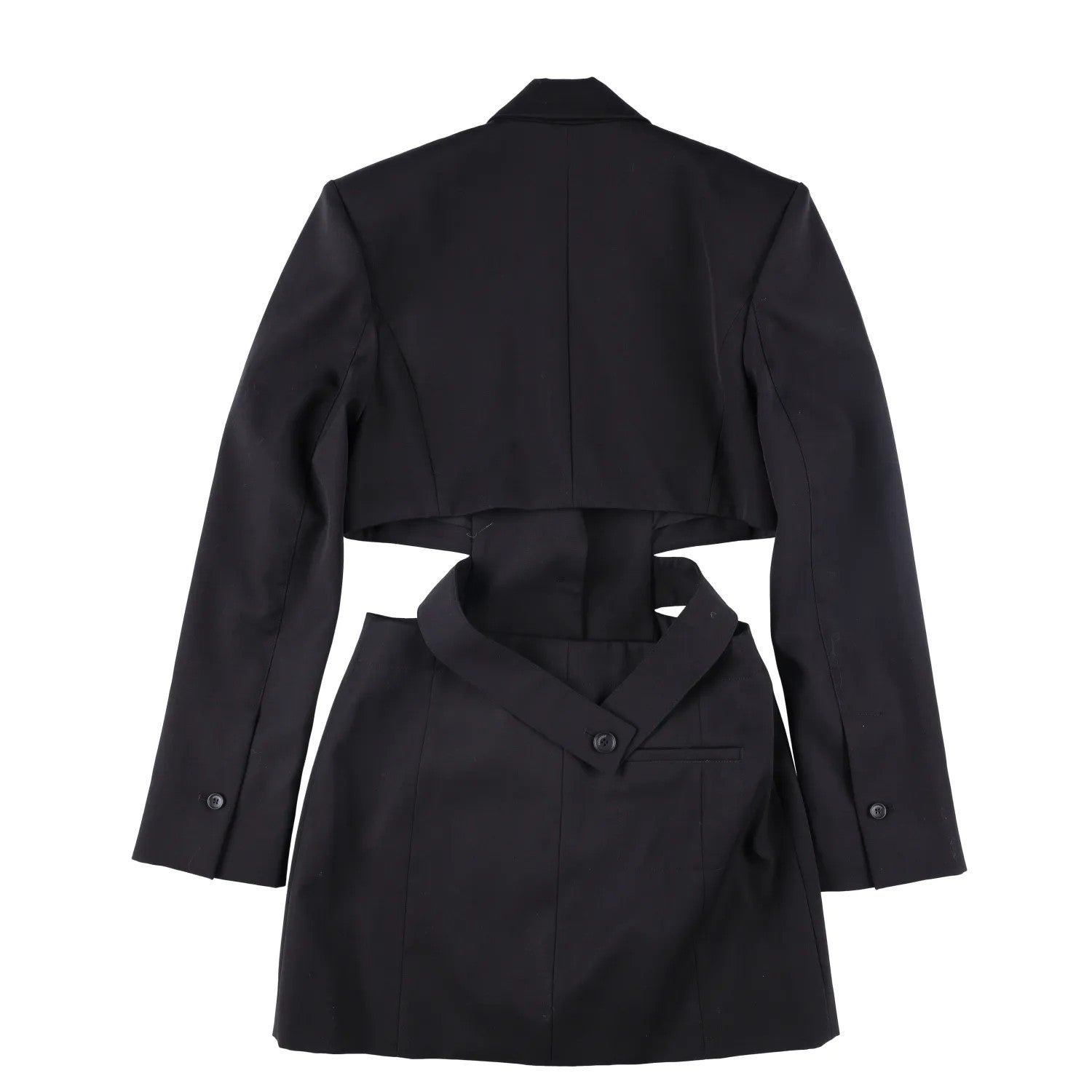 JACQUEMUS Womens La Robe Bari Long Sleeve Side Mini Dress Black 38 RRP 830 — View 8