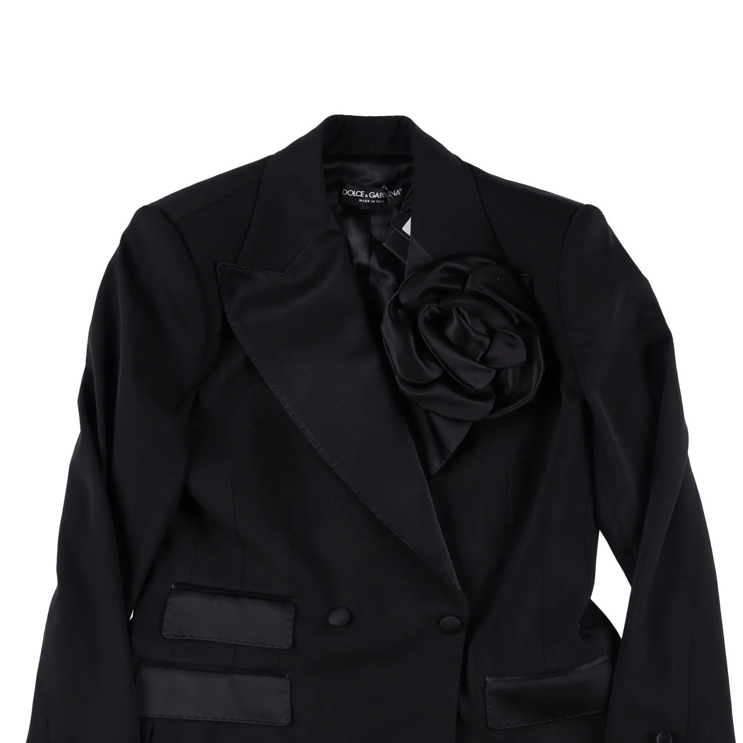 DOLCE & GABBANA Womens Jacket Blazer V-Neck Long Sleeve Black Size 40 RRP 3600 — View 2