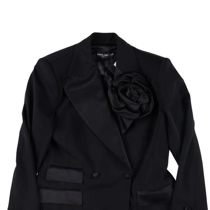 DOLCE & GABBANA Womens Jacket Blazer V-Neck Long Sleeve Black Size 40 RRP 3600 — View 2