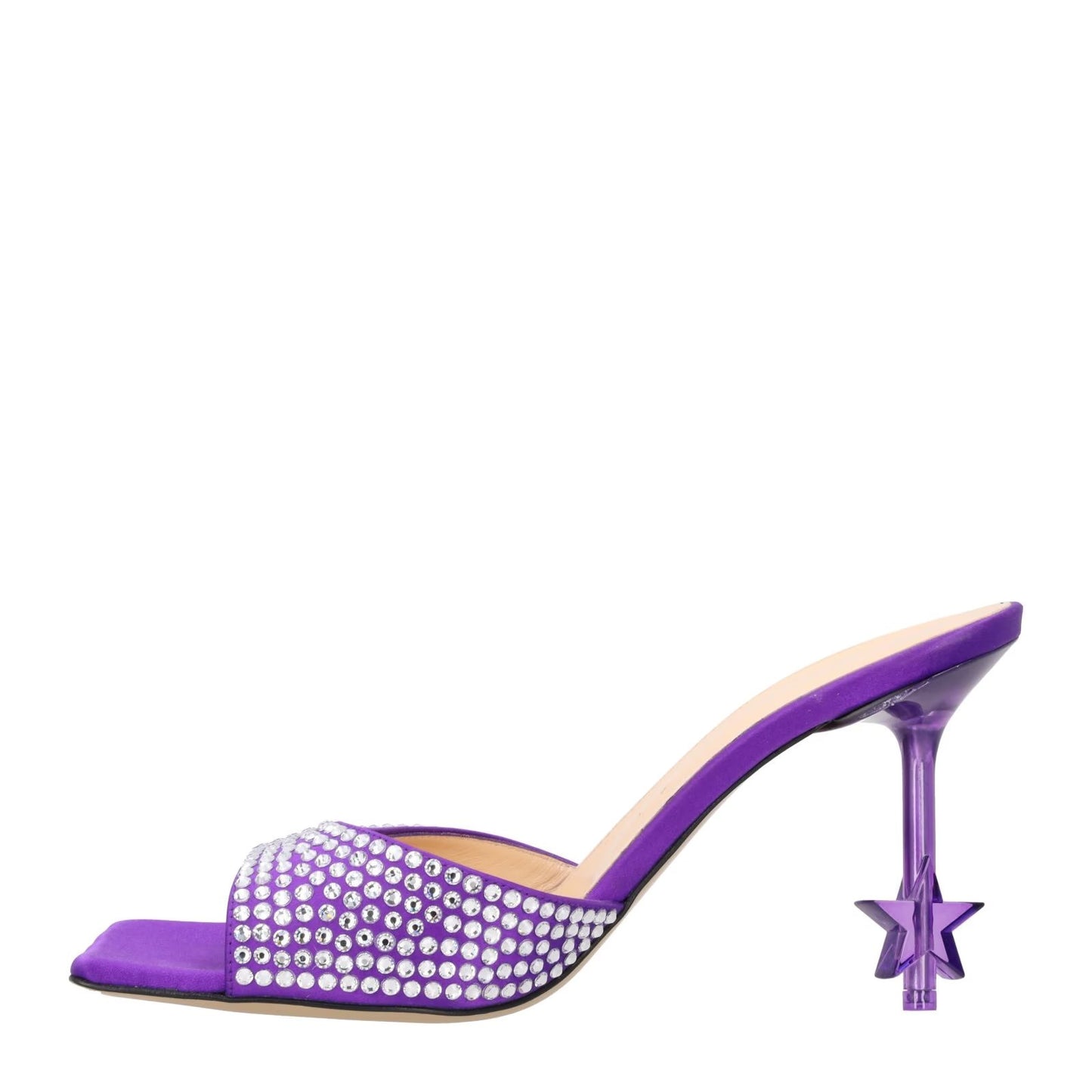 MACH & MACH Womens Square Toe Purple Leather Slip On Heels Embell. UK 6.5 RRP895 — View 4