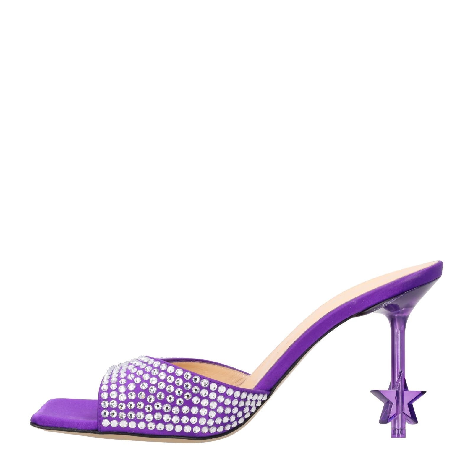MACH & MACH Womens Square Toe Purple Leather Slip On Heels Embell. UK 6.5 RRP895 — View 4