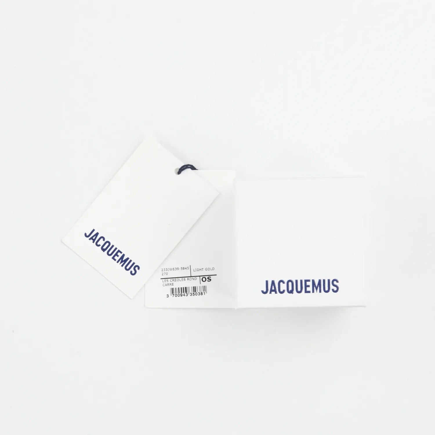 JACQUEMUS Les Creoles Rond Carre Silver Metallic Huggie Earrings Hoop OS RRP 330 — View 4