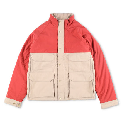 HOLUBAR Mens Coat Beige Red Snap Closure Stand Up Collar Pockets L - 4 RRP 500