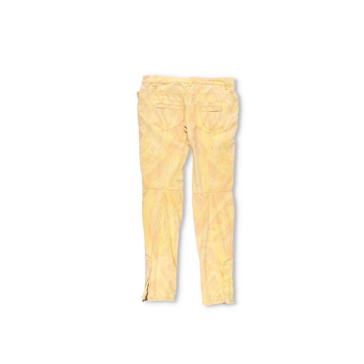 BALMAIN Womens Skinny Jeans Cotton Blend Yellow Back To Front Size 40 RRP 650 — View 10
