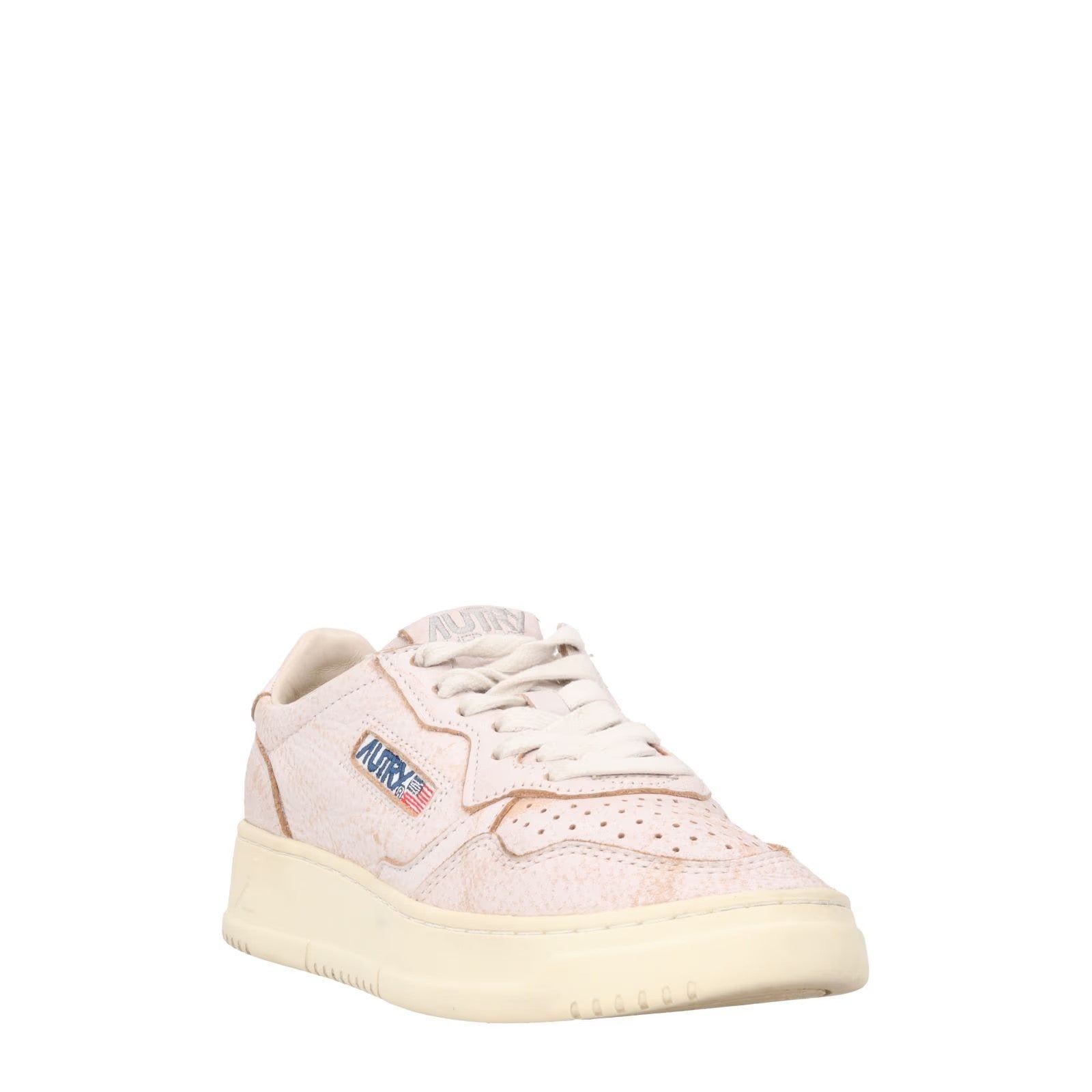 AUTRY Womens Medalist  Bicolour Pink Beige Leather Low Top Sneaker EU 35 RRP 215 — View 2