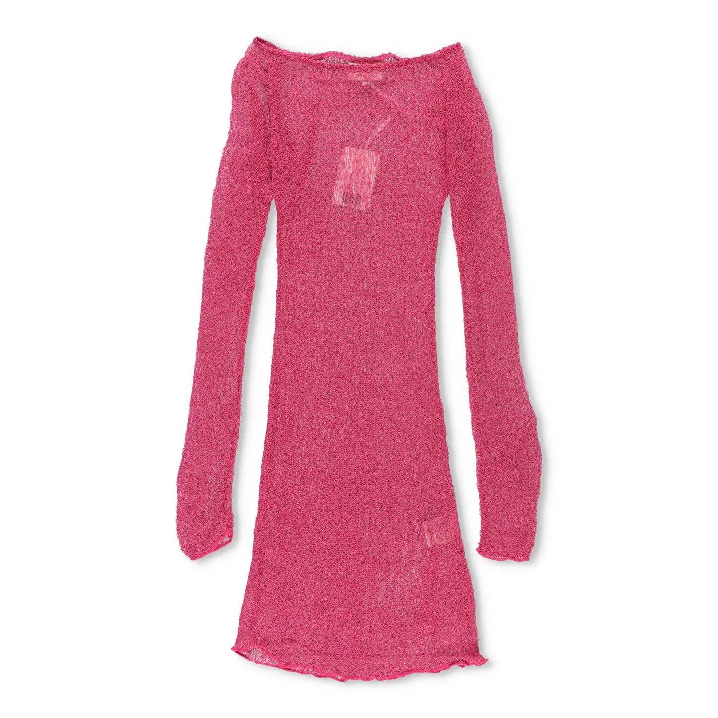 AMBRA MADDALENA Womens Andy Mini Dress Pink Sheer Long Sleeve Boat Neck M RRP135 — View 2