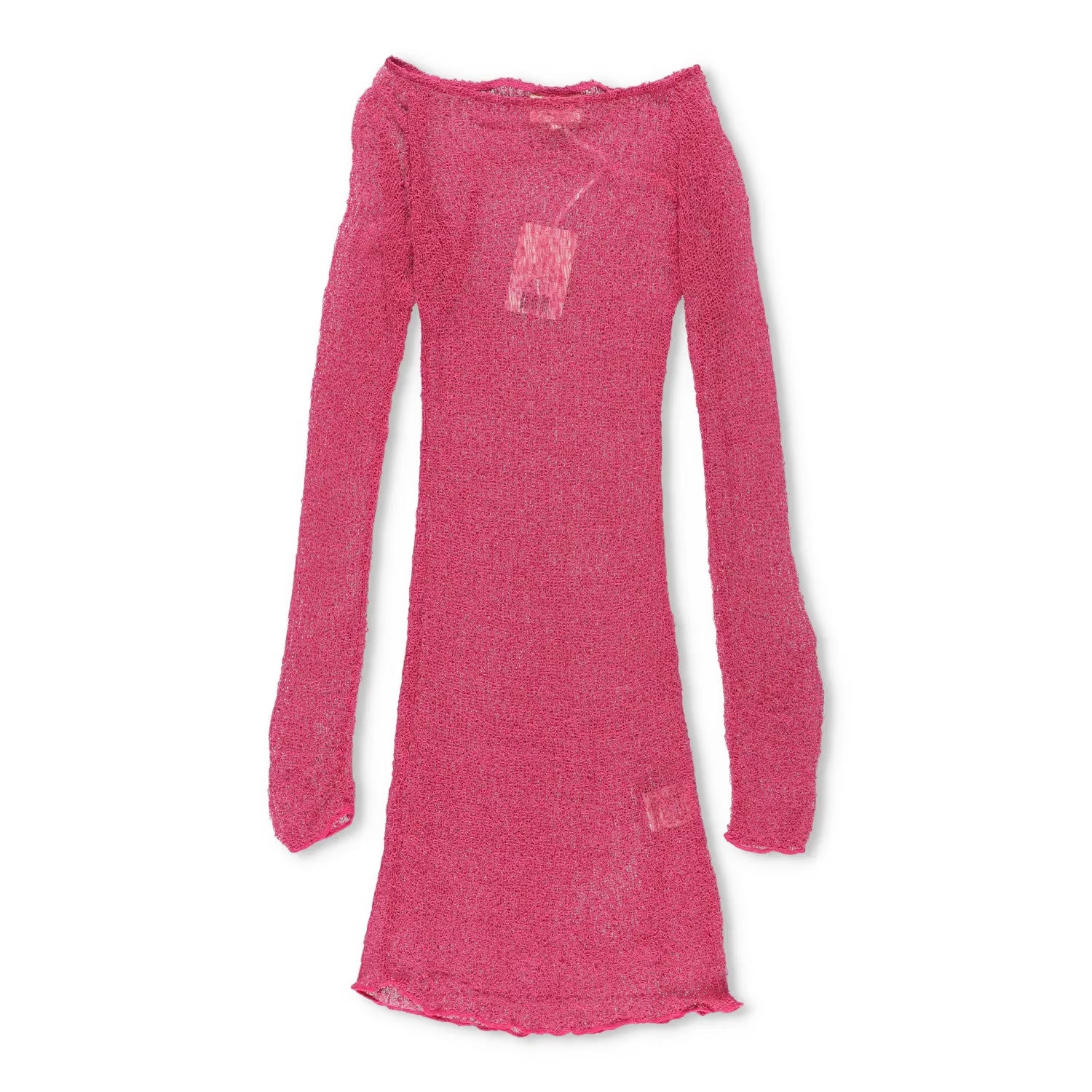 AMBRA MADDALENA Womens Andy Mini Dress Pink Sheer Long Sleeve Boat Neck M RRP135 — View 2