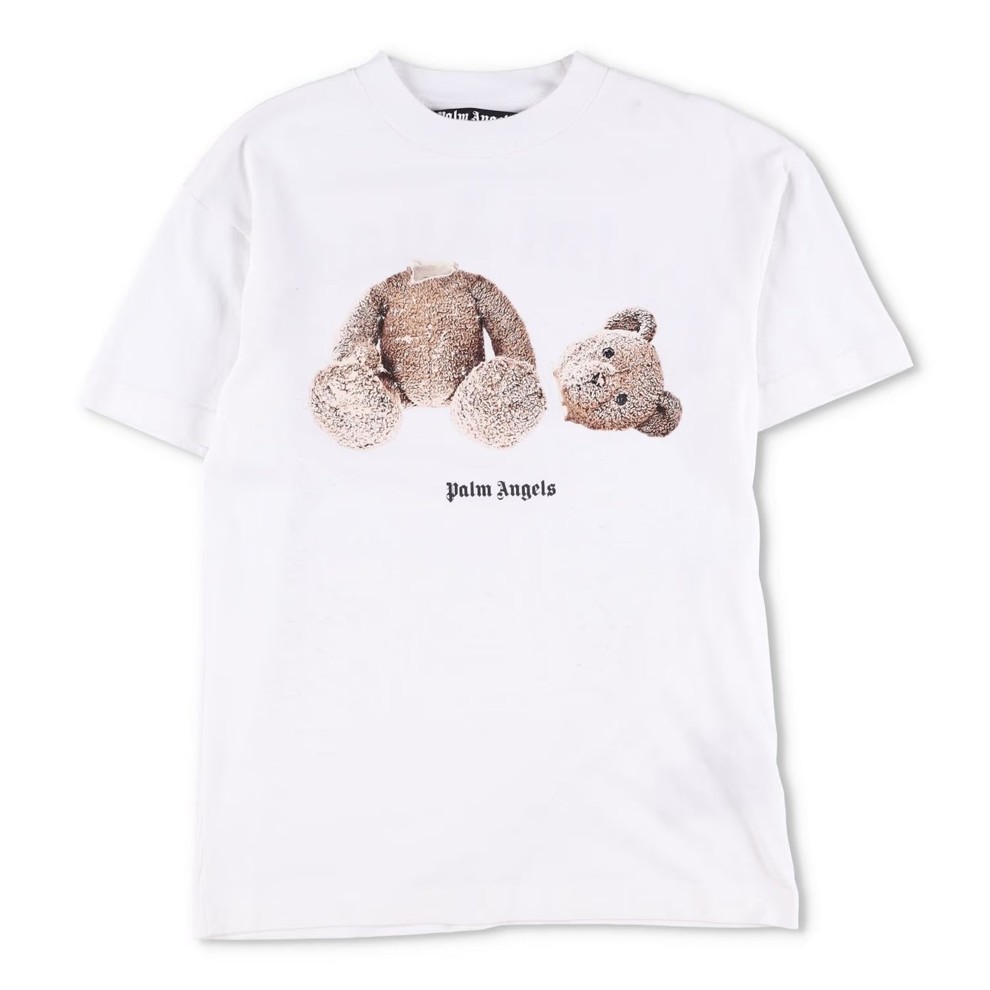 PALM ANGELS Mens T-Shirt White Cotton Teddy Graphic Print Size XS RRP 200