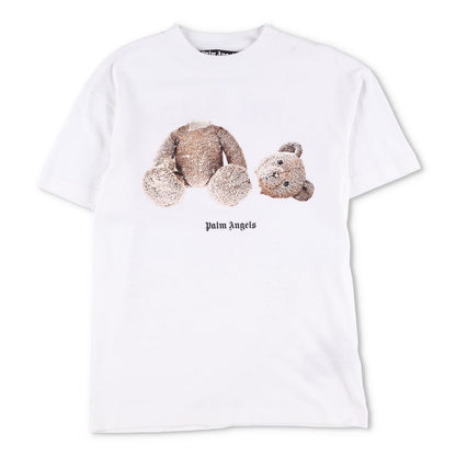 PALM ANGELS Mens T-Shirt White Cotton Teddy Graphic Print Size XS RRP 200