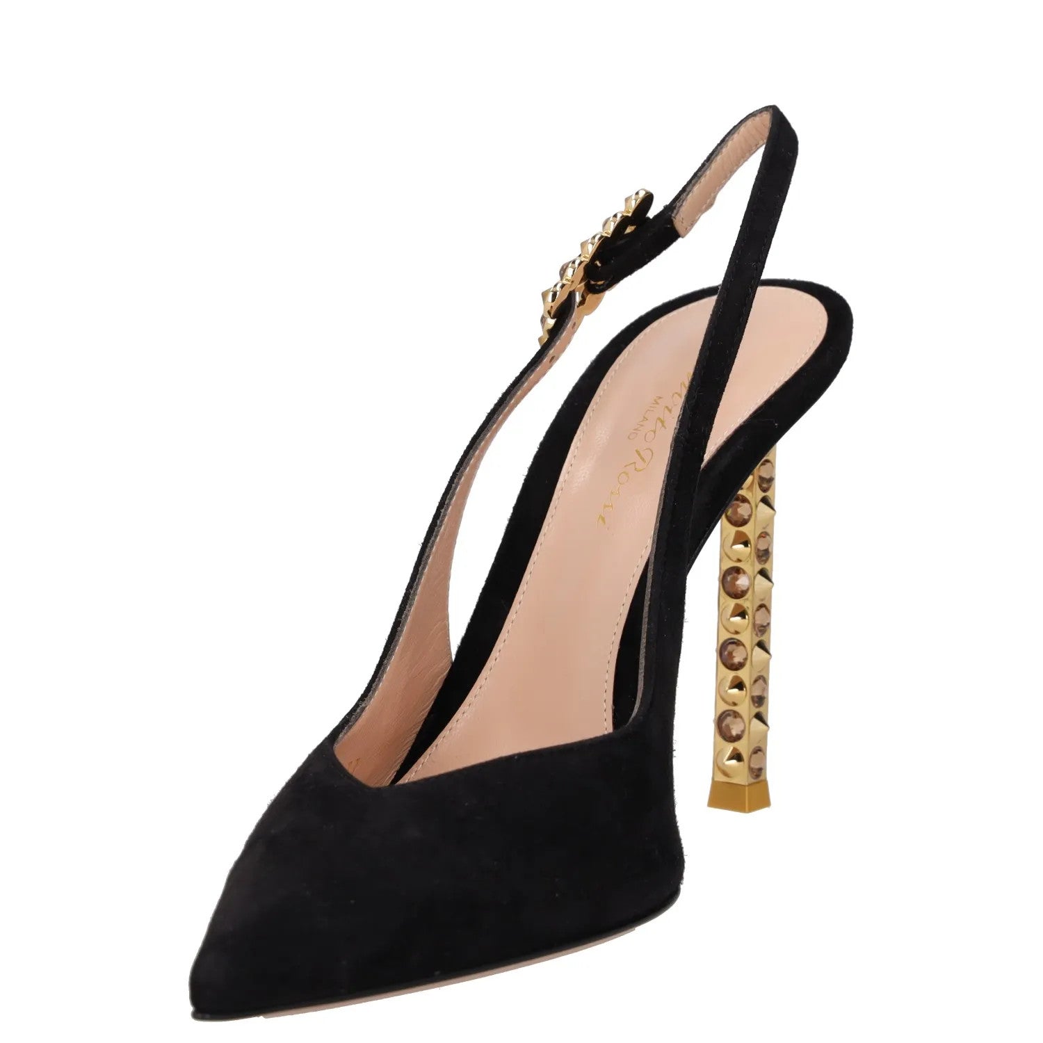 GIANVITO ROSSI Womens 105 High Heel Point Toe Slingback Pumps Black UK4 RRP 1095 — View 3