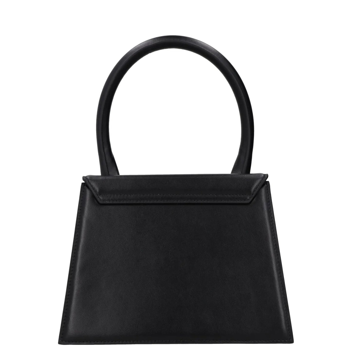 JACQUEMUS Womens Top Handle Bag Black Leather Flap Closure Gold Logo OS RRP 640 — View 4