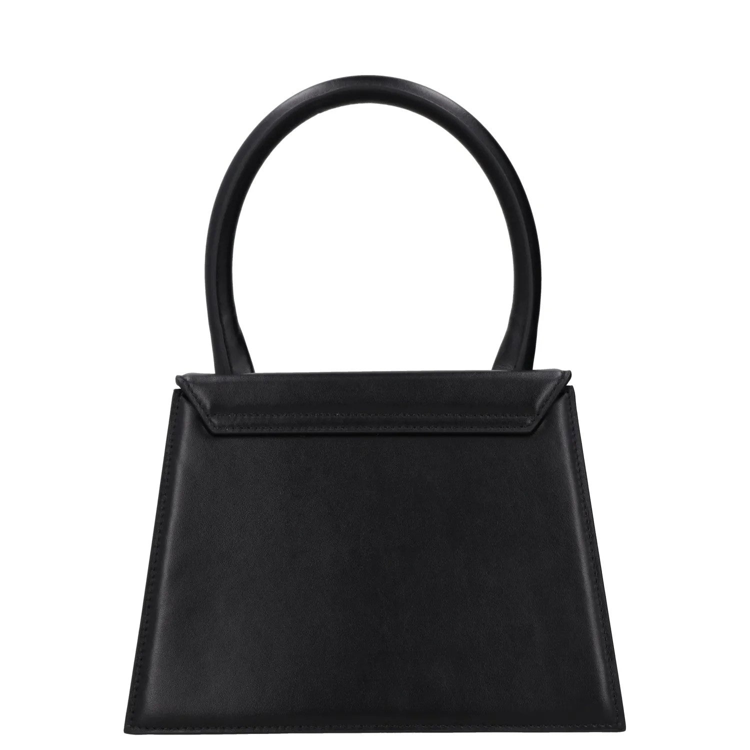 JACQUEMUS Womens Top Handle Bag Black Leather Flap Closure Gold Logo OS RRP 640 — View 4