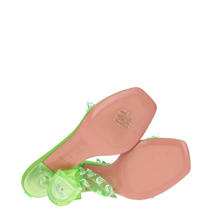 AMINA MUADDI Womens Slingback Heels Synthetic Green Studded Open Toe UK 3 RRP550 — View 8