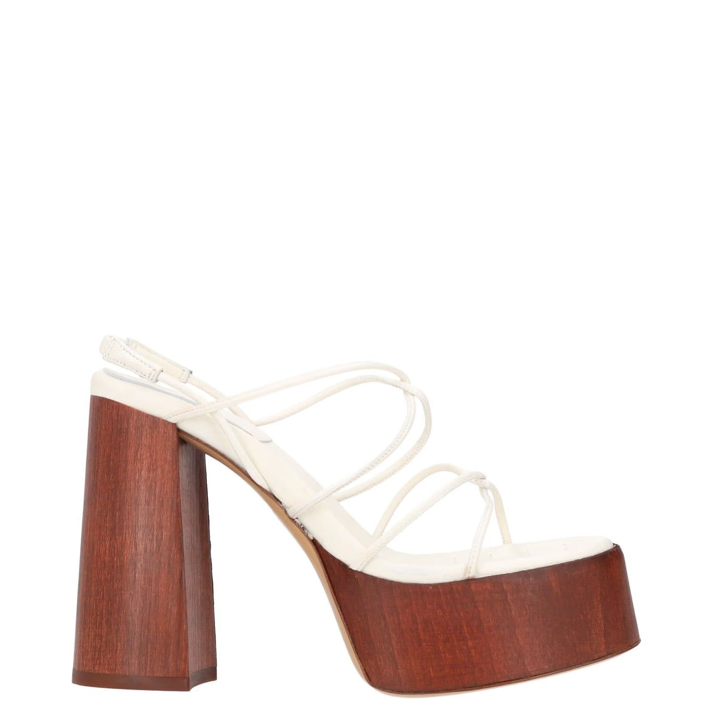 GIABORGHINI Womens Heels White Leather Strappy Block Heel EU 36 RRP 460